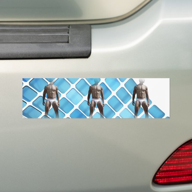 Adesivo Para Carro Cueca do Homem de SlipperyJoe, abdominais masculin (No carro)