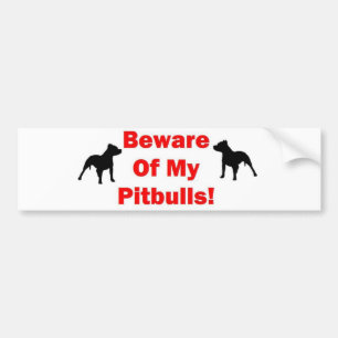 Adesivo Para Carro Cuidado com Pitbull