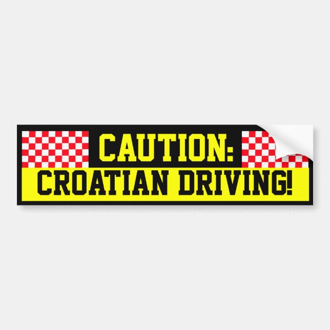 Adesivo Para Carro Cuidado: Dirigindo croata! (Frente)