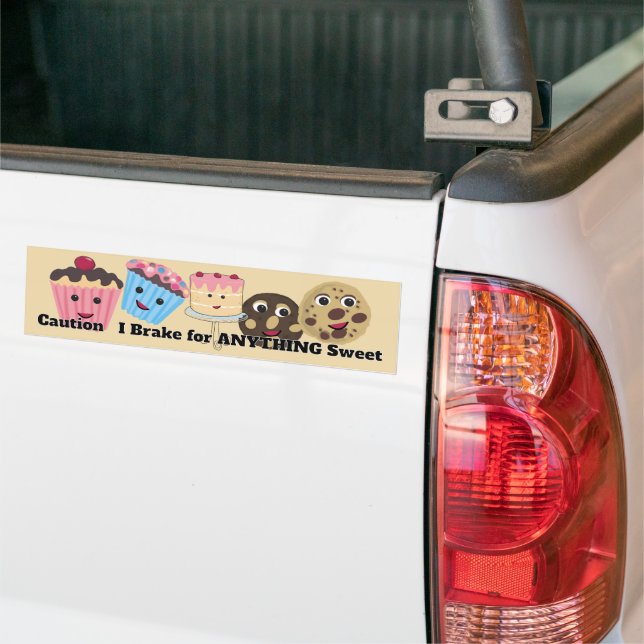 Adesivo Para Carro Cuidado eu freio por QUALQUER COISA Doce (No caminhão)