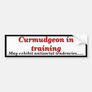 Adesivo Para Carro Curmudgeon em treinamento de tendências antissocia
