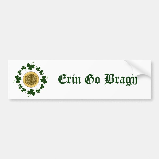 Adesivo Para Carro CUSTOMIZÁVEL!  Trevos - céltico irlandês Dourado (Frente)