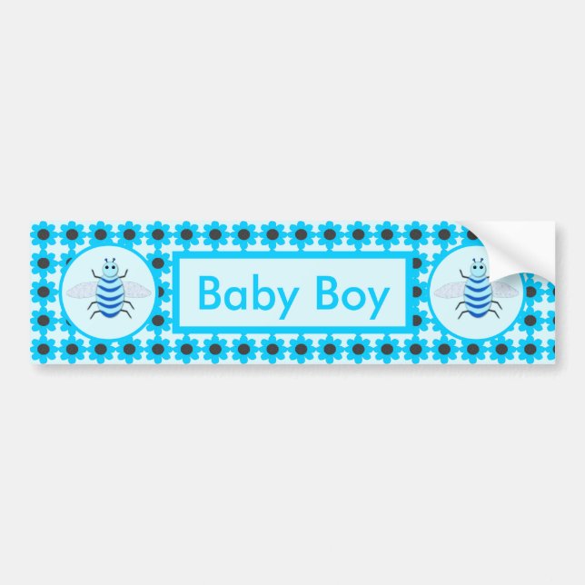 Adesivo Para Carro Cute Blue Baby Boy Personalizado (Frente)