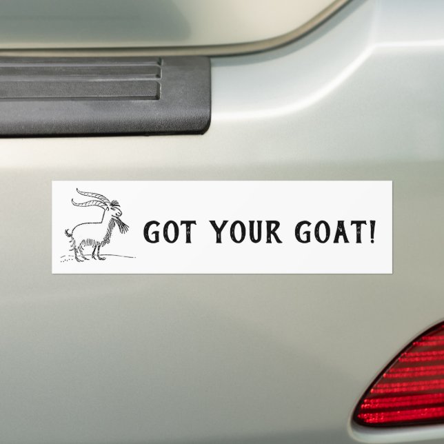 Adesivo Para Carro Cute Cartoon Goat, Black and White Farm Animal (No carro)