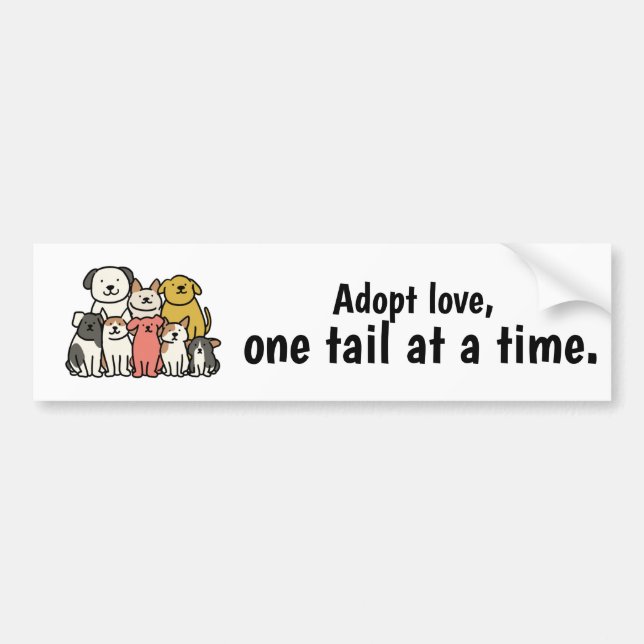 Adesivo Para Carro Cute Dog Rescue Sticker - One Tail at a Time  (Frente)