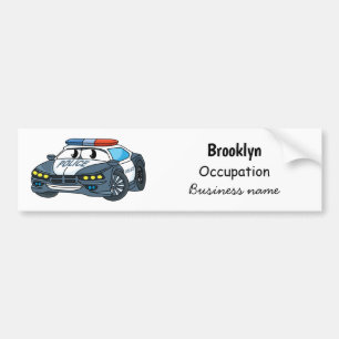 Adesivo Para Carro Cute happy police car cartoon illustration