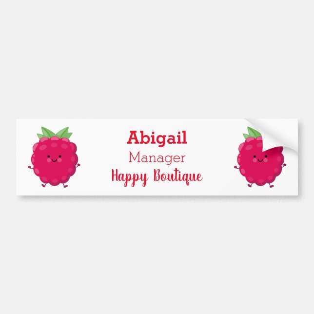 Adesivo Para Carro Cute happy raspberry cartoon illustration  (Frente)