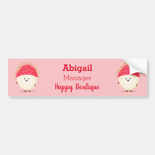 Adesivo Para Carro Cute pink rambutan cartoon illustration