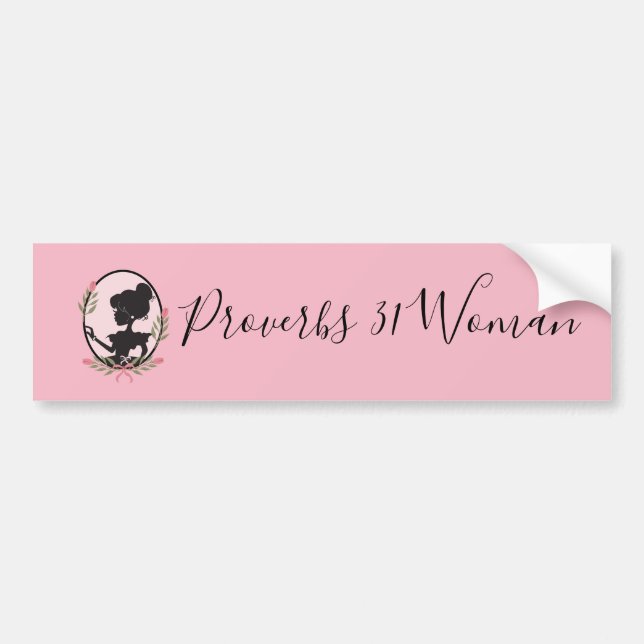 Adesivo Para Carro Cute Proverbs 31 Mulher Rosa (Frente)
