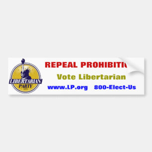 Adesivo Para Carro Da "etiqueta do partido do libertário da proibiç