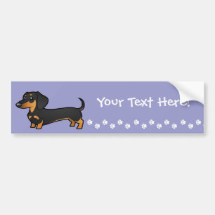Adesivo Para Carro Dachshund dos desenhos animados (alise o casaco)