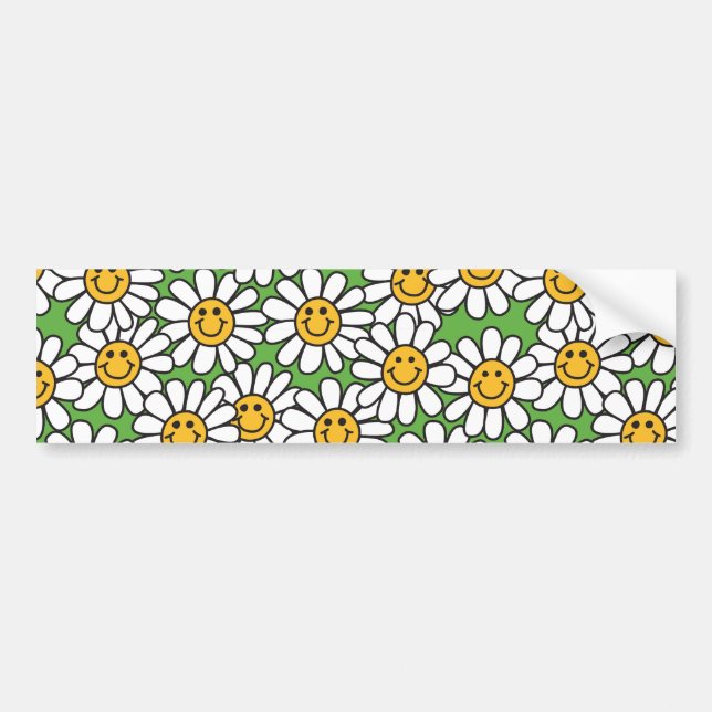 Adesivo Para Carro Daisy Flowers Pattern (Frente)