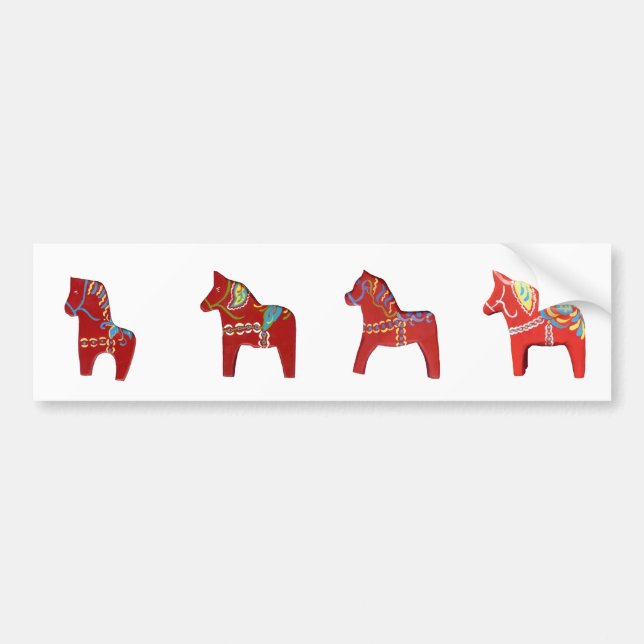 Adesivo Para Carro Dala Horses Bumper Sticker (Frente)