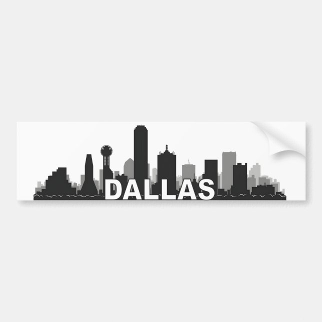 Adesivo Para Carro Dallas Texas Skyline Bumper Sticker (Frente)
