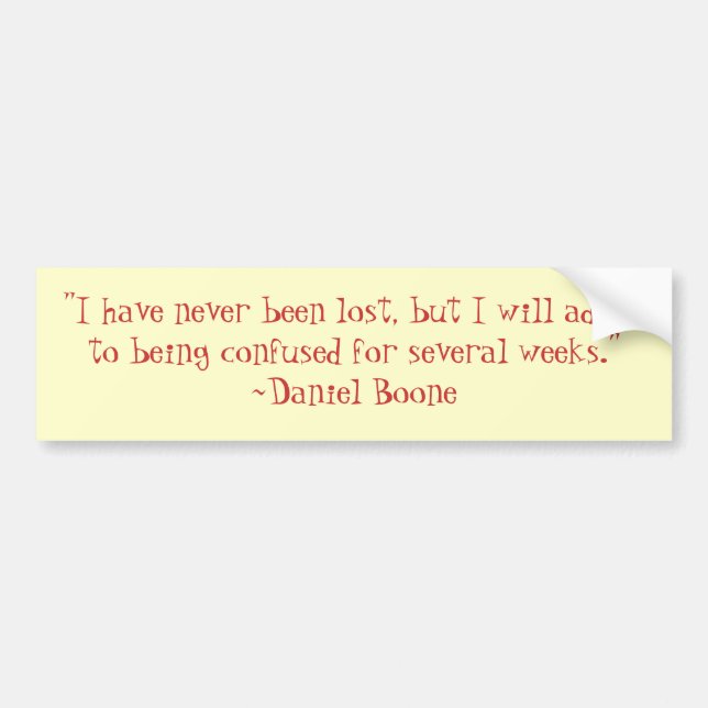 Adesivo Para Carro Daniel Boone perdeu o autocolante no vidro (Frente)