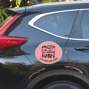 Adesivo para carro de negócios de biscoitos assado