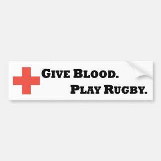 Adesivo Para Carro Dê o sangue. Jogue o rugby