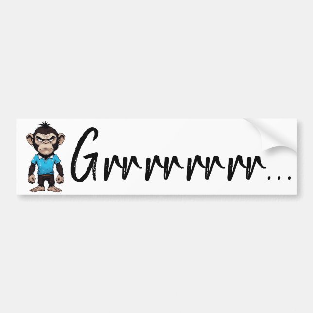 Adesivo Para Carro Decal Ape Grumpy, Expressão "Grrrrr" Engraçado E E (Frente)