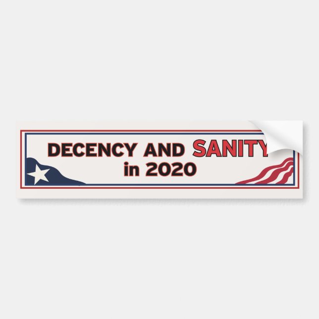 Adesivo Para Carro Decency and Sanity 2020 (Frente)