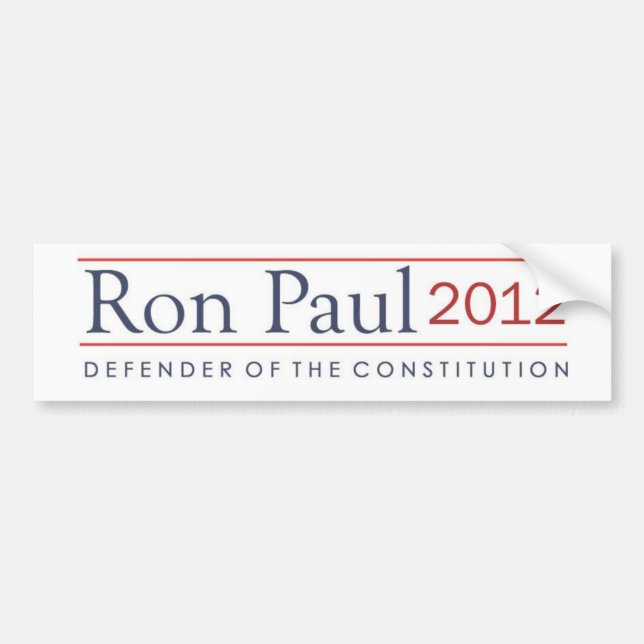 Adesivo Para Carro Defensor de Ron Paul da constituição 2012 (Frente)