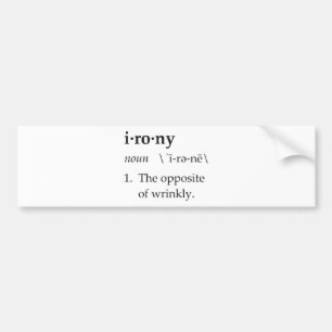 Adesivo Para Carro Definição da ironia o oposto de Wrinkly