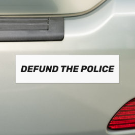 Adesivo Para Carro "Defund The Police", carro branco preto