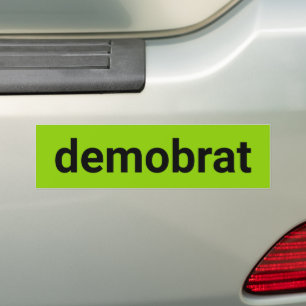 Adesivo Para Carro Demobrat verde limão negro da tipografia moderna