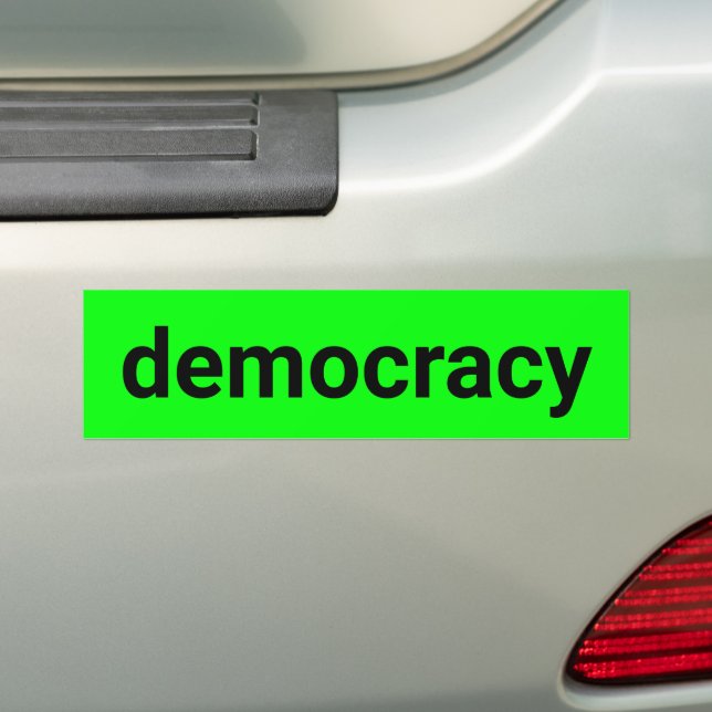 Adesivo Para Carro Democracia moderna tipografia néon verde-negro (No carro)