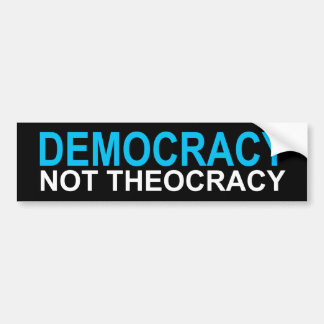 Adesivo Para Carro Democracia Não Theocracy Bumper Sticker