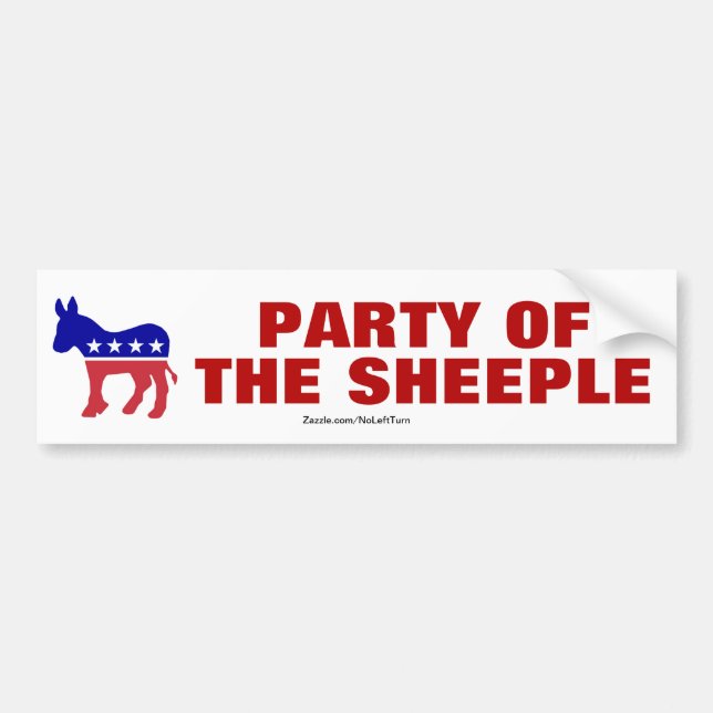 Adesivo Para Carro Democrats Are The Party Of The Sheeple (Frente)