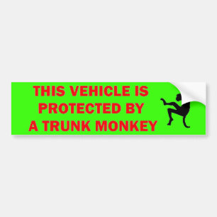 Adesivo Para Carro Dentro de Macaco do tronco de aviso