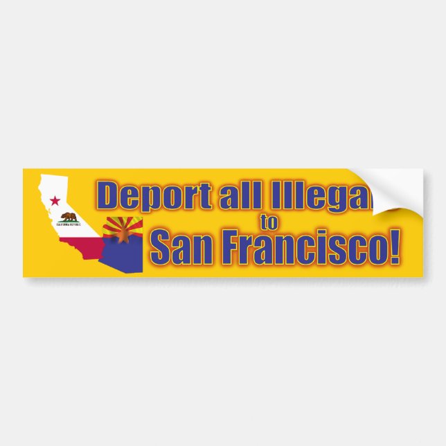 Adesivo Para Carro Deport todos os Illegals a San Francisco (Frente)