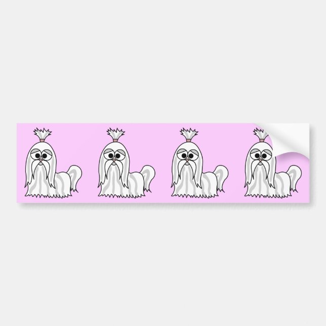 Adesivo Para Carro Desenhos animados de Shih Tzu (Frente)