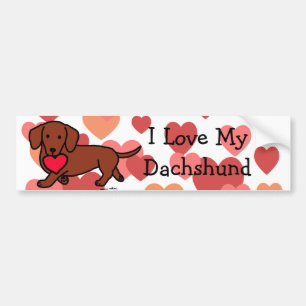 Adesivo Para Carro Desenhos animados dos namorados do Dachshund