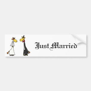 Adesivo Para Carro Desenhos animados engraçados do casamento dos