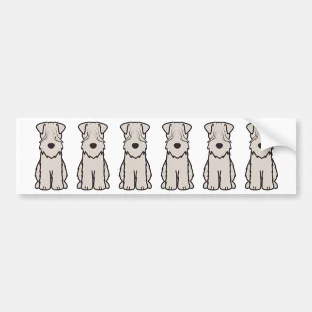 Adesivo Para Carro Desenhos animados Wheaten brandamente revestidos (Frente)