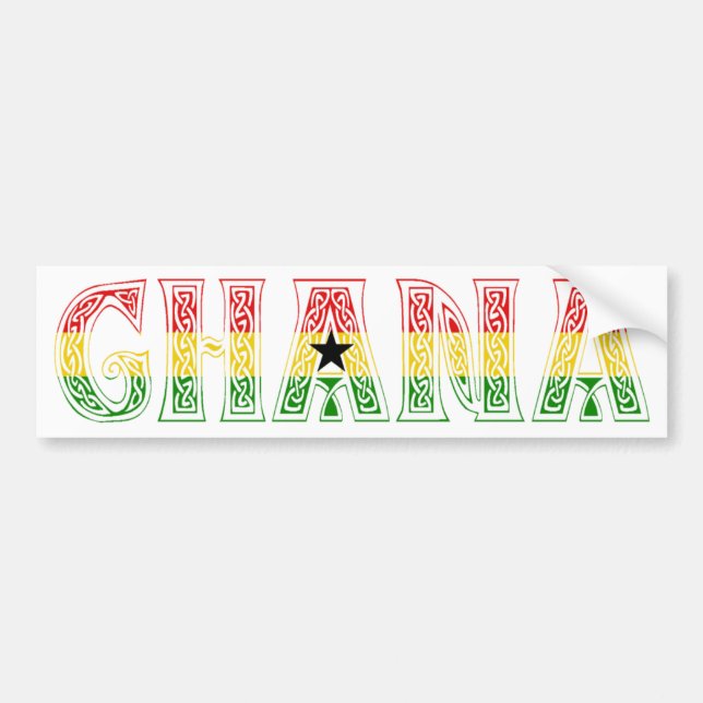 Adesivo Para Carro Design das cores de Ghana! (Frente)