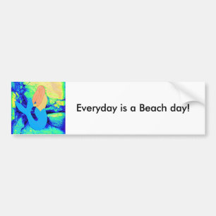 Adesivo Para Carro design de dia de praia de sereia