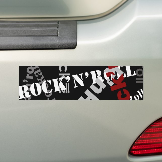 Adesivo Para Carro design de tipografia rock & roll (No carro)