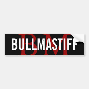 Adesivo Para Carro Design do monograma da raça de Bullmastiff