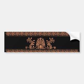 Adesivo Para Carro Design floral preto e alaranjado do estilo do
