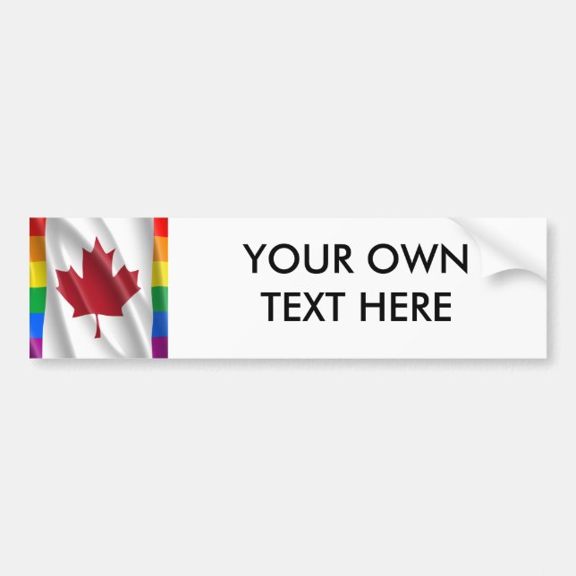 ADESIVO PARA CARRO DESIGN ONDULADO DA BANDEIRA CANADENSE DO ORGULHO (Frente)