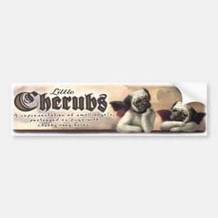Adesivo Para Carro Design pequeno do querubim para amantes do Pug