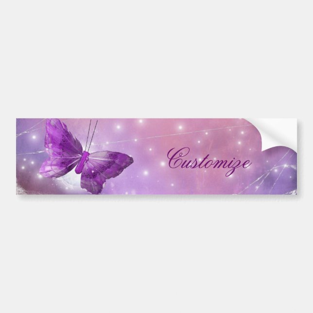 Adesivo Para Carro Design roxo da lua da fantasia da borboleta (Frente)
