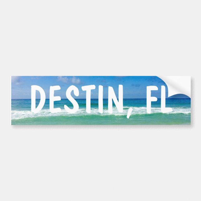 Adesivo Para Carro Destin Florida Beauful Ocean Photo Beach (Frente)