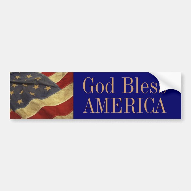 Adesivo Para Carro Deus abençoe America Bumper Sticker (Frente)