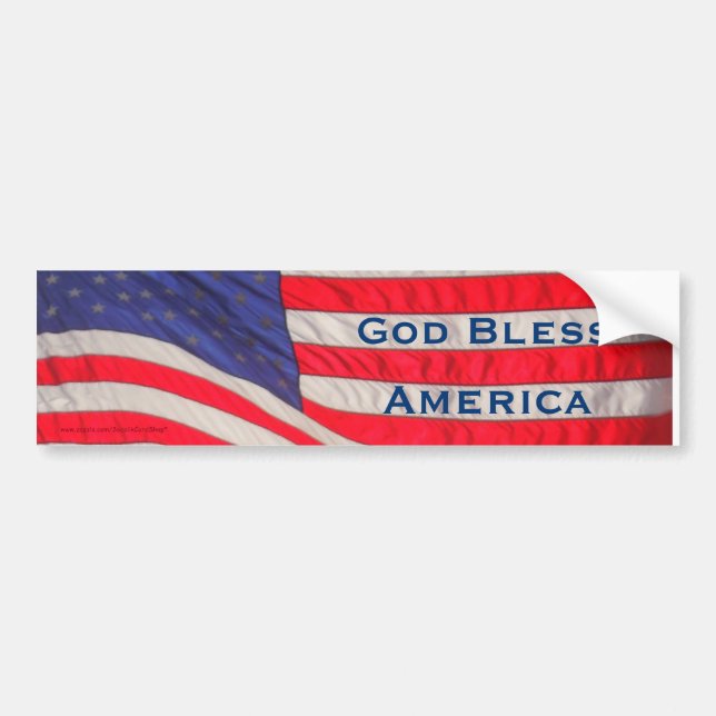 Adesivo Para Carro Deus abençoe America Bumper Sticker (Frente)