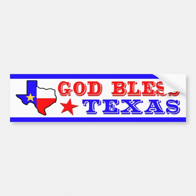 Adesivo Para Carro Deus abençoe Texas (Frente)