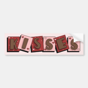 Adesivo Para Carro Dia de os namorados Kisses Bumper Sticker