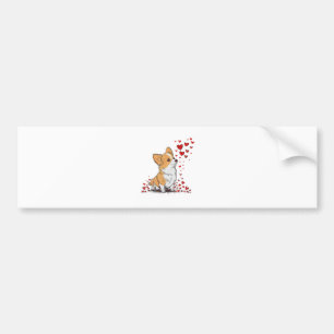 Adesivo Para Carro Dia dos Namorados Cachorro Fofo Corgi Dia dos Namo